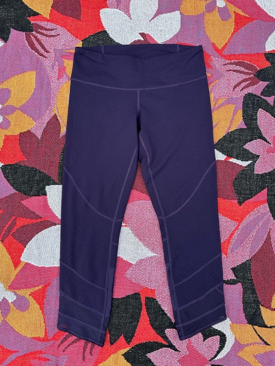 lululemon athletica Pants - Lululemon Emerge Renewed Crop Shine Dot Black Grape